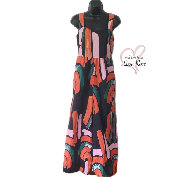 SALE Arches Modern Printed Graphic Colorful Jumpsuit (Bel Kaza, Anthropologie) - Picture 1 of 3